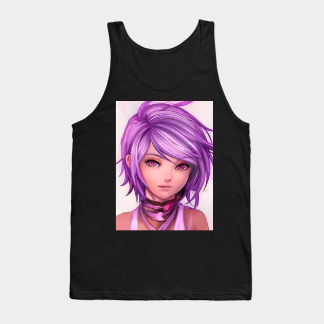 Purple Hair Anime Girl Tank Top by animegirlnft